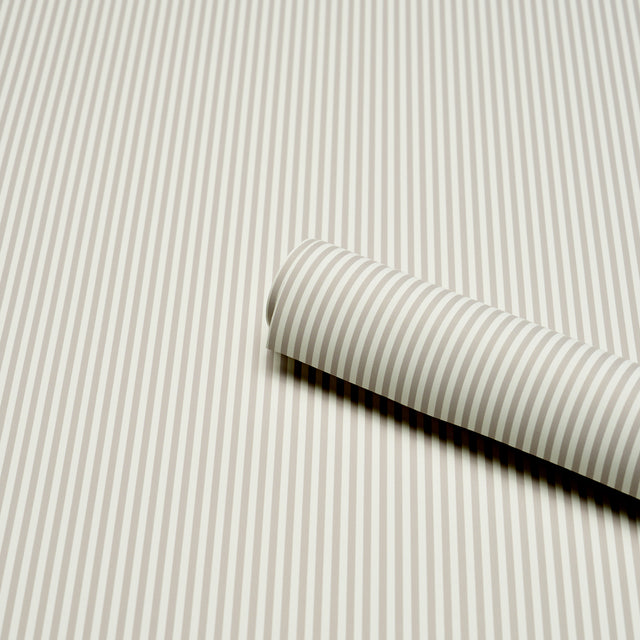 Schumacher 5017198 EMMA STRIPE NARROW in STONE Wallpaper - P