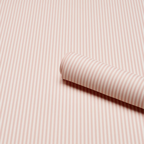 Schumacher 5017199 EMMA STRIPE NARROW in BLUSH Wallpaper - P