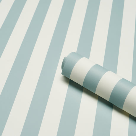 Schumacher 5017211 EMMA STRIPE in CHAMBRAY Wallpaper - PEREN