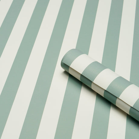 Schumacher 5017213 EMMA STRIPE in TEAL Wallpaper - PERENNIAL