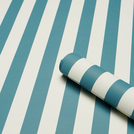 Schumacher 5017214 EMMA STRIPE in AZURE Wallpaper - PERENNIA
