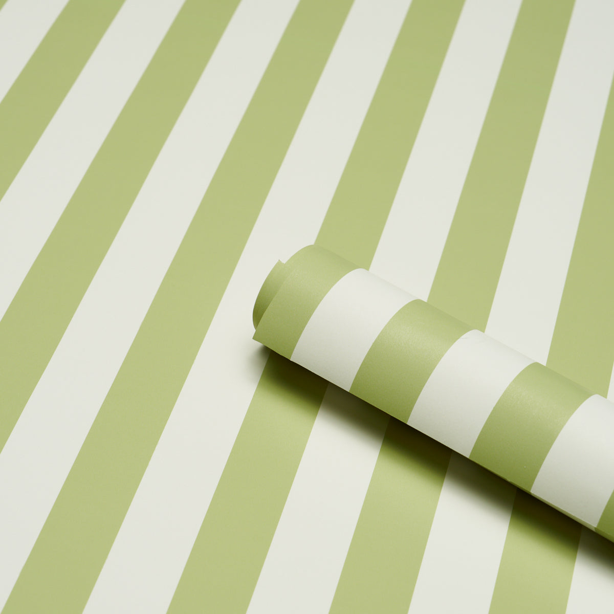 Schumacher 5017215 EMMA STRIPE in LEAF Wallpaper - PERENNIAL