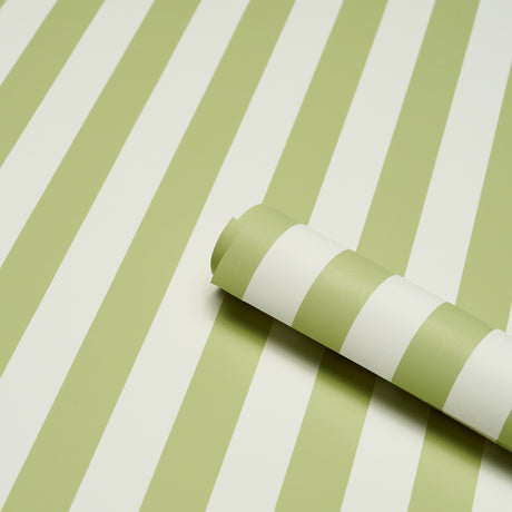Schumacher 5017215 EMMA STRIPE in LEAF Wallpaper - PERENNIAL