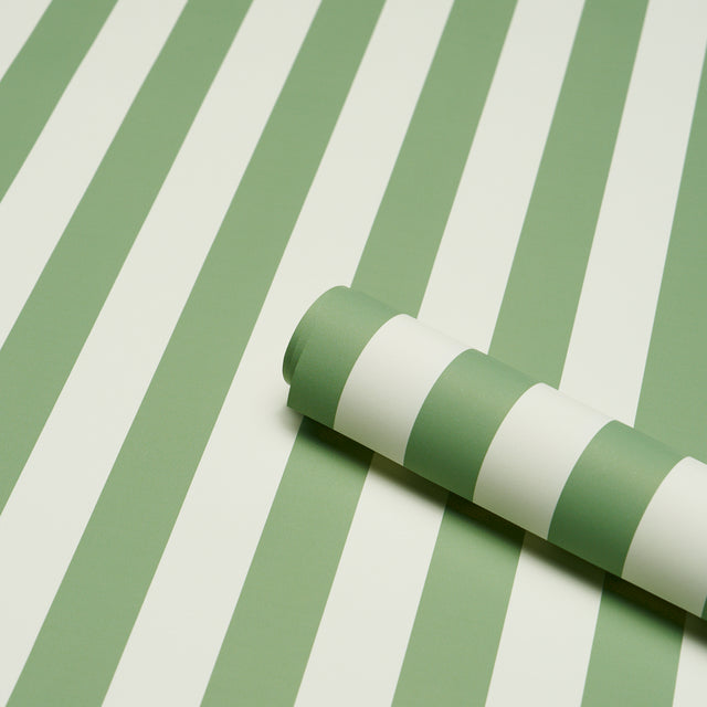 Schumacher 5017216 EMMA STRIPE in APPLE GREEN Wallpaper - PE