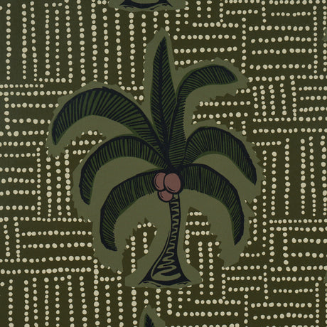 Schumacher 5017240 AGUA DE COCO in PALM TREE GREEN Wallpaper
