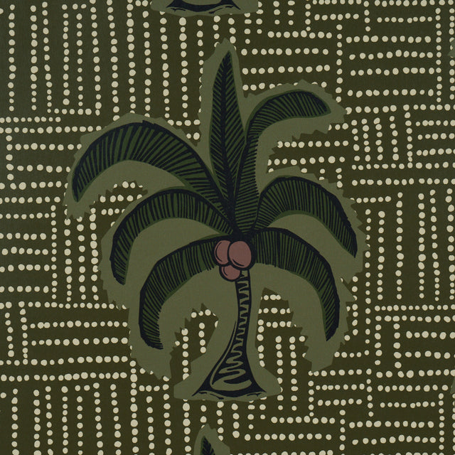 Schumacher 5017240 AGUA DE COCO in PALM TREE GREEN Wallpaper