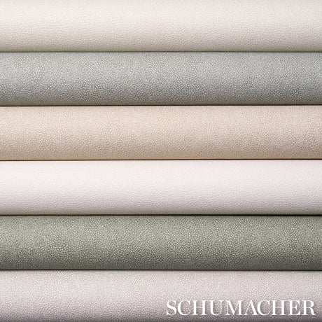 Schumacher 5017265 DUNBAR SHAGREEN VINYL in PEARL Wallpaper 