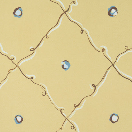 Schumacher 5017373 COLETTE in LIGHT YELLOW Wallpaper - BACKD