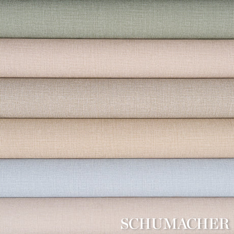Schumacher 5017523 CAMPAGNE LINEN VINYL in STONE Wallpaper -