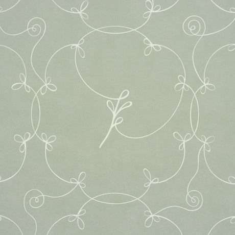 Schumacher 5017851 BRODERIE in COOL GREEN Wallpaper - BACKDR
