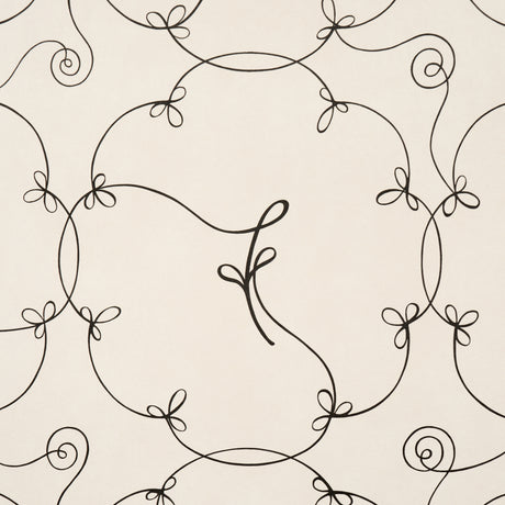 Schumacher 5017852 BRODERIE in BLACK & IVORY Wallpaper - BAC