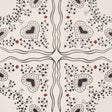 Schumacher 5017860 GARDEN OF HEARTS in BLACK & IVORY Wallpap