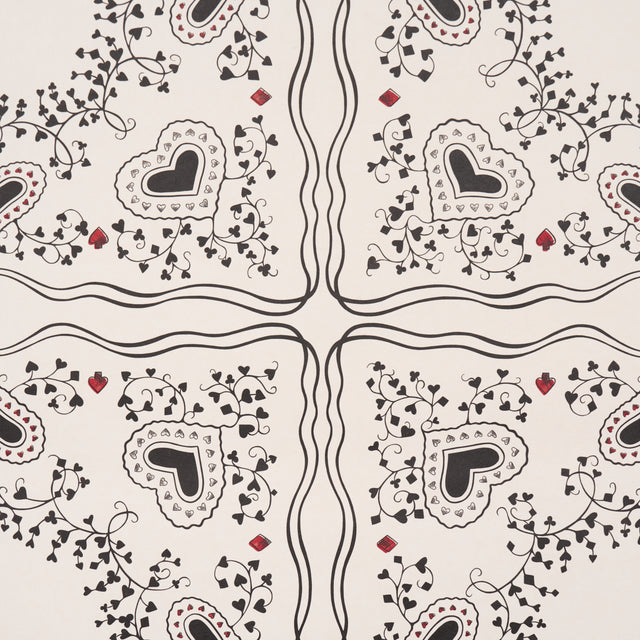 Schumacher 5017860 GARDEN OF HEARTS in BLACK & IVORY Wallpap