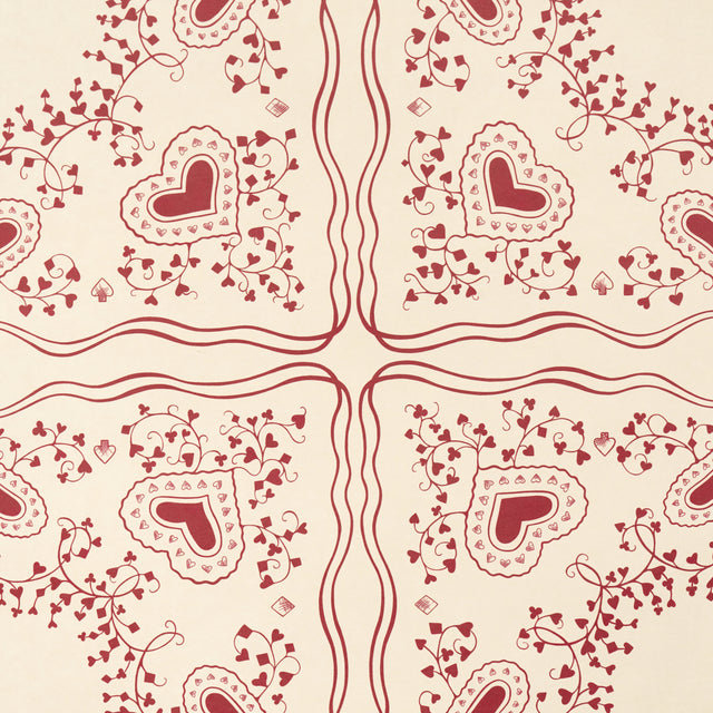 Schumacher 5017861 GARDEN OF HEARTS in RED Wallpaper - BACKD