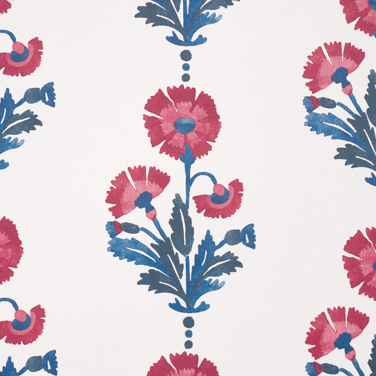 Schumacher 5017990 DIANTHUS PRINT in INDIGO & IRON Wallpaper