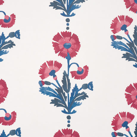 Schumacher 5017990 DIANTHUS PRINT in INDIGO & IRON Wallpaper
