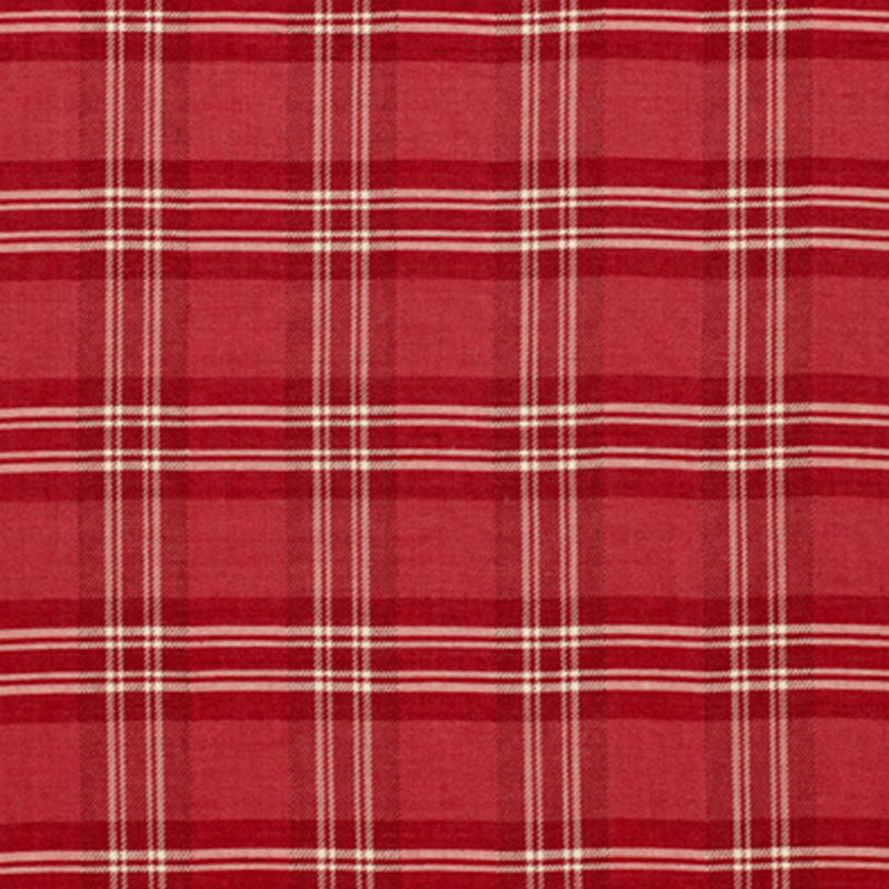 Schumacher Check Rustique Cranberry Fabric
