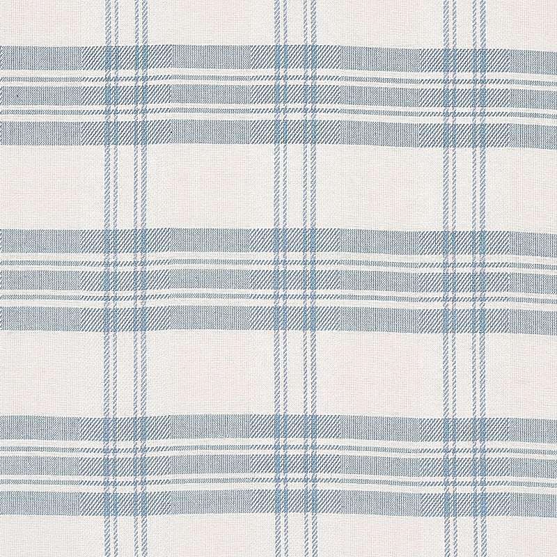 Schumacher Check Rustique Sky Fabric