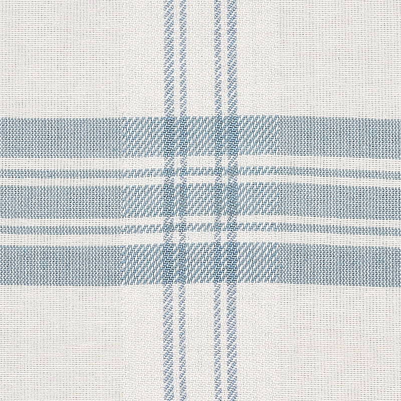 Schumacher Check Rustique Sky Fabric