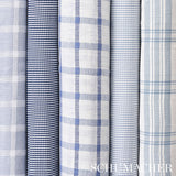 Schumacher Check Rustique Sky Fabric