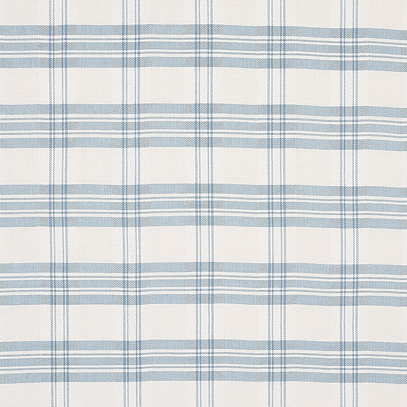 Schumacher Check Rustique Sky Fabric