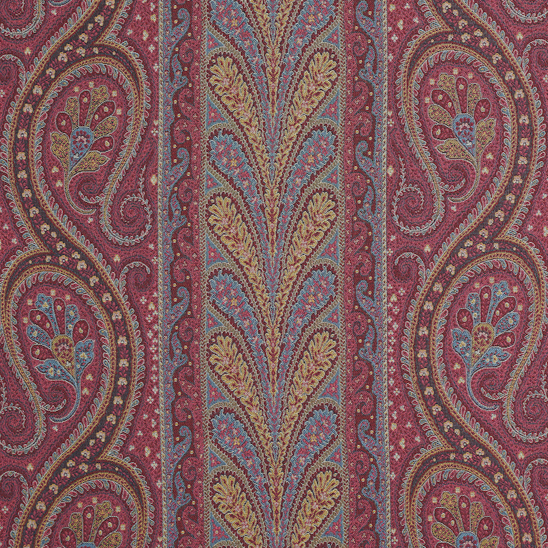 Schumacher Chatelaine Paisley Magenta Fabric