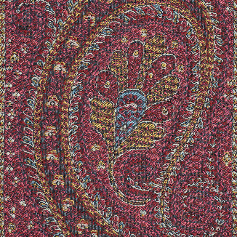 Schumacher Chatelaine Paisley Magenta Fabric