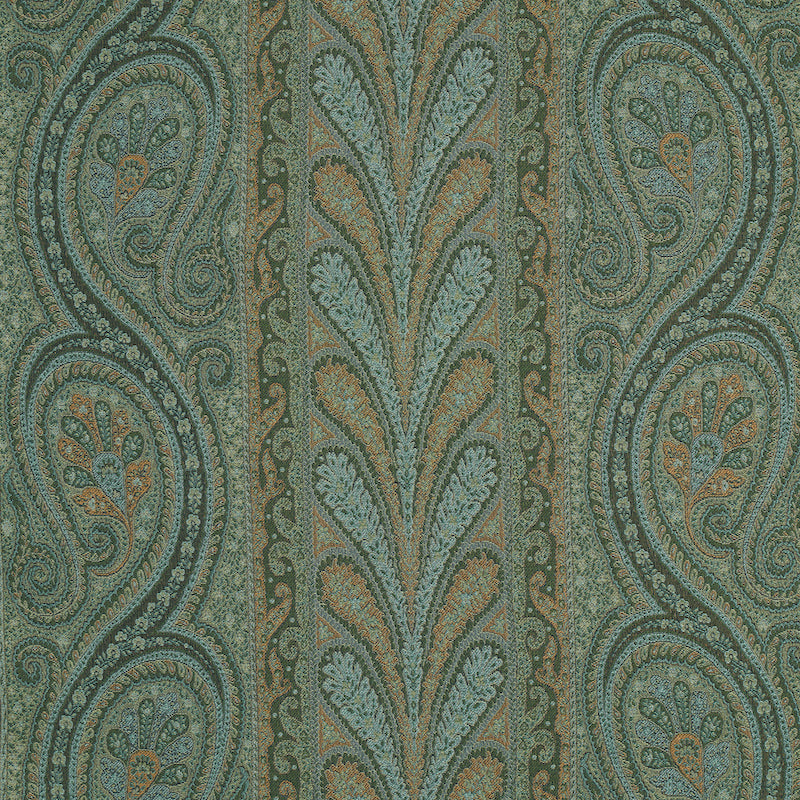 Schumacher Chatelaine Paisley Jade Fabric
