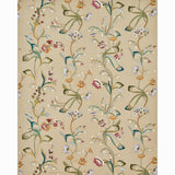 Schumacher Vanessa Embroidery Chamois/Multi Fabric - Eade's Wallpaper