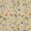 Schumacher Vanessa Embroidery Chamois/Multi Fabric - Eade's Wallpaper