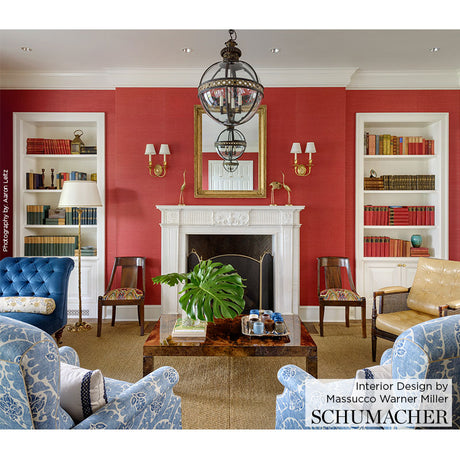 Schumacher Osan Sisal Aqua Wallpaper - Eade's Wallpaper