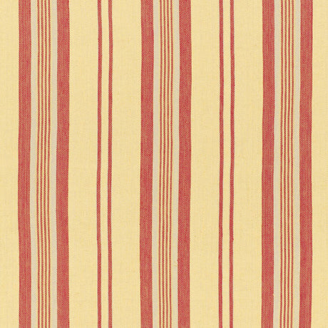 Schumacher Sagaponic Linen Stripe Berry Fabric - Eade's Wallpaper