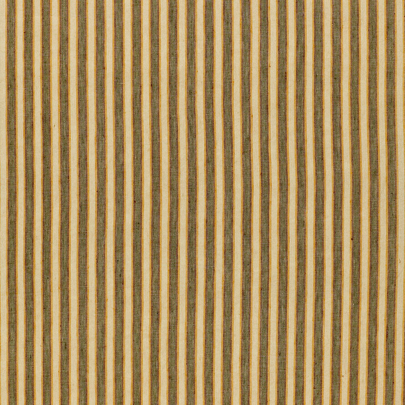 Schumacher Wainscott Linen Stripe Azure Fabric - Eade's Wallpaper