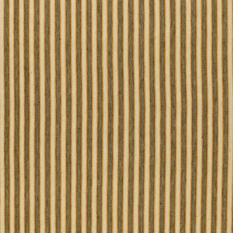 Schumacher Wainscott Linen Stripe Azure Fabric - Eade's Wallpaper