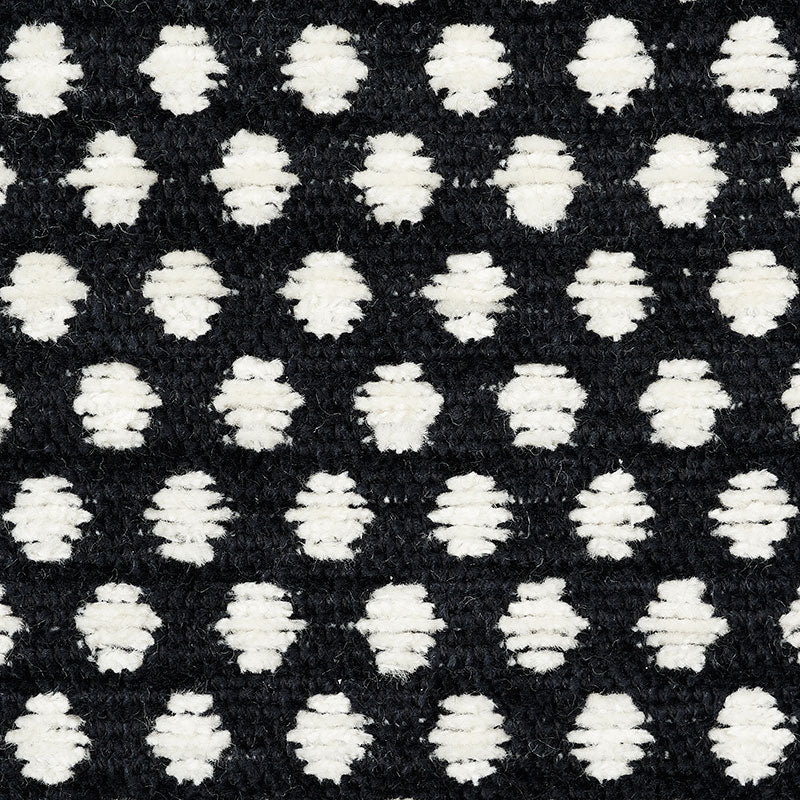 Schumacher 54601 SABINA in IVORY & BLACK Fabric - LUXURY CHE
