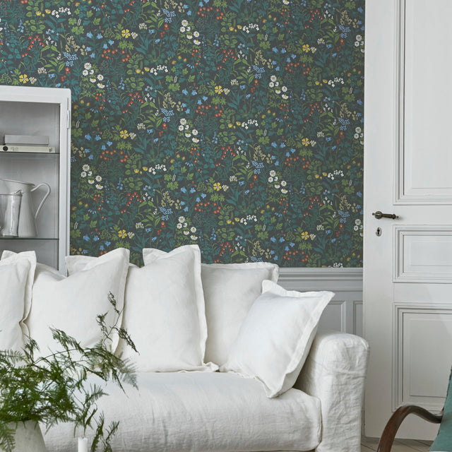 Schumacher 5474 FLORA in SPRUCE Wallpaper - BORÃ…STAPETER