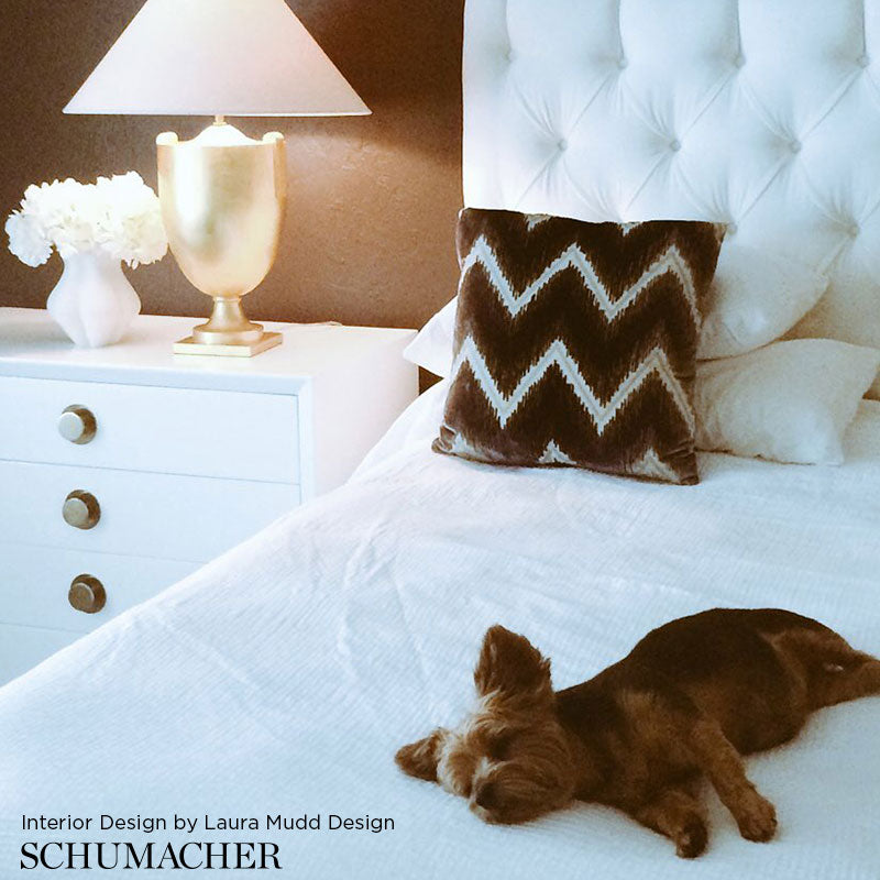 Schumacher Shock Wave Sand & Sable Fabric - Eade's Wallpaper
