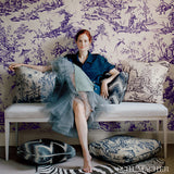 Schumacher Shock Wave Midnight Fabric - Eade's Wallpaper