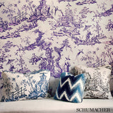 Schumacher Shock Wave Midnight Fabric - Eade's Wallpaper