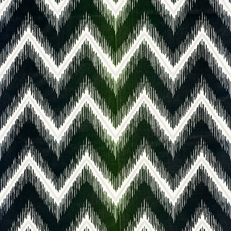 Schumacher Shock Wave Peacock Fabric - Eade's Wallpaper