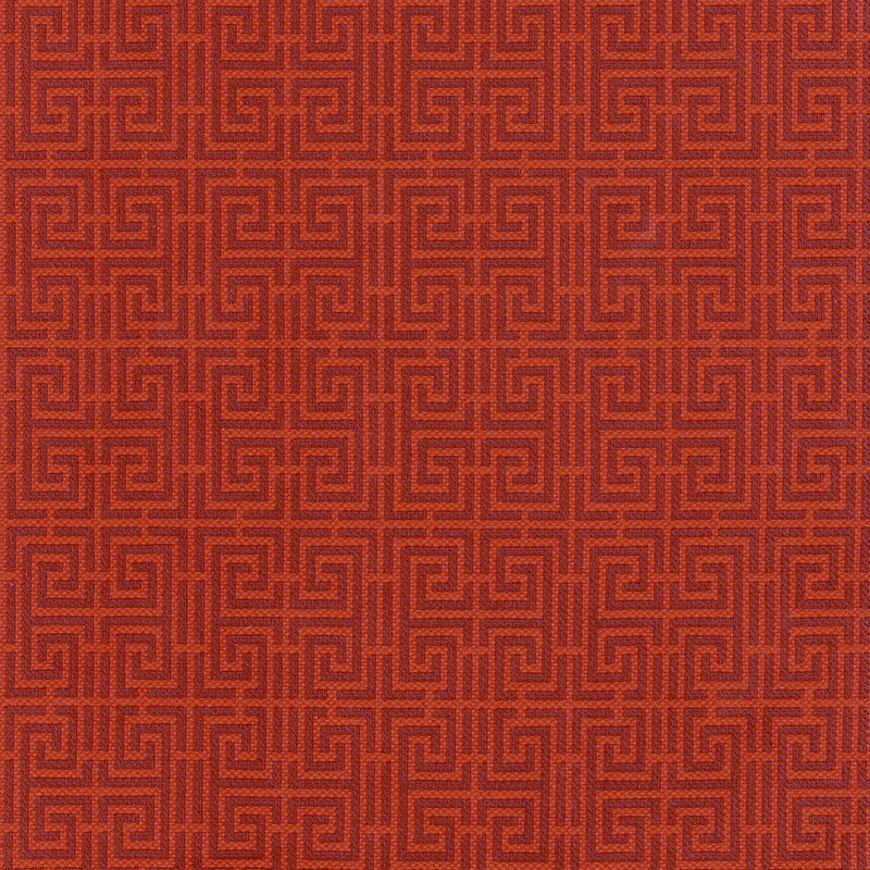 Schumacher Chinois Fret Oxblood / Lacquer Fabric