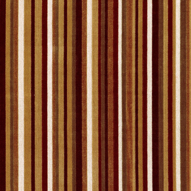 Schumacher Syncopated Velvet Stripe Bronze / Wine Fabric - Eade's Wallpaper
