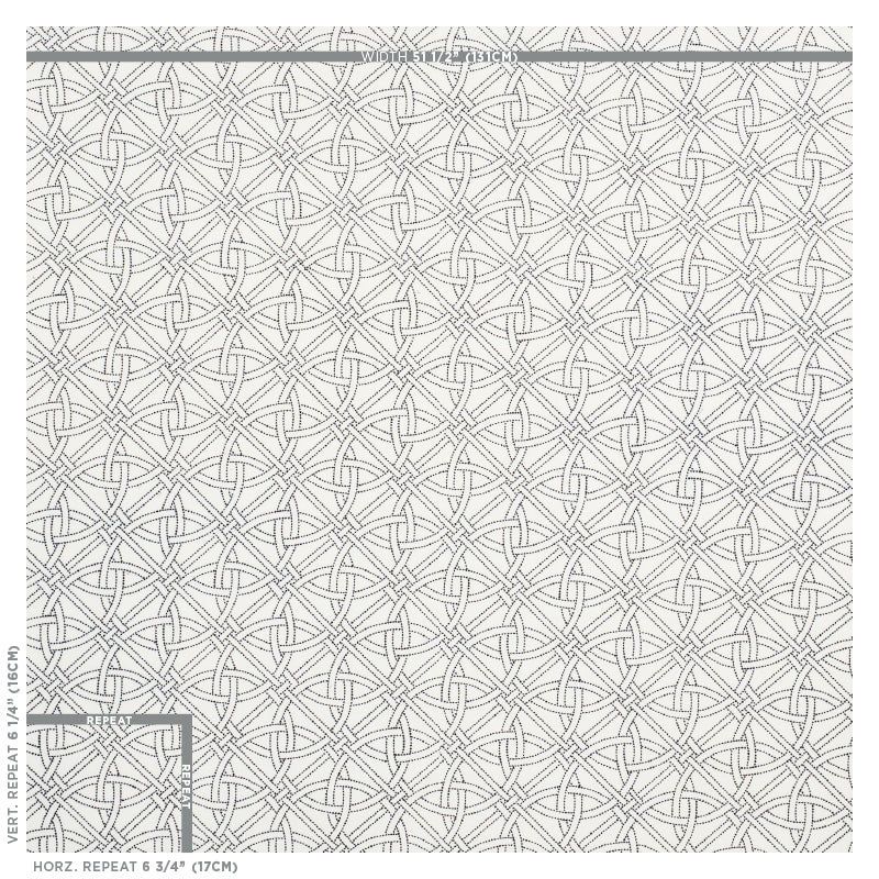 Schumacher Durance Embroidery Black & White Fabric