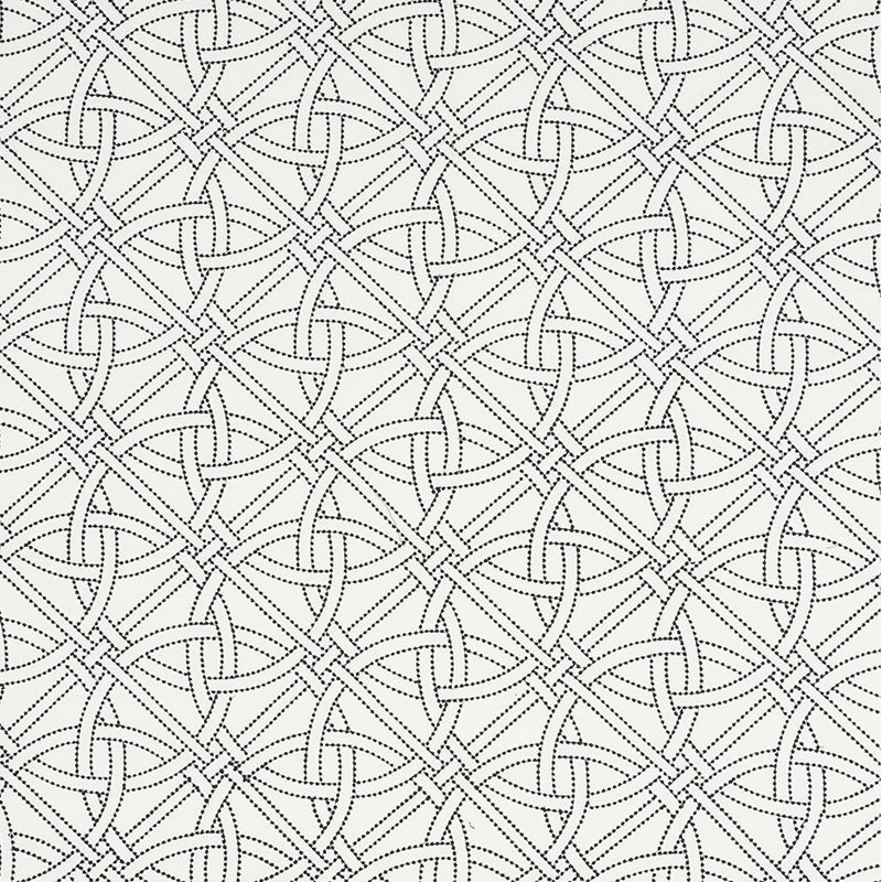 Schumacher Durance Embroidery Black & White Fabric