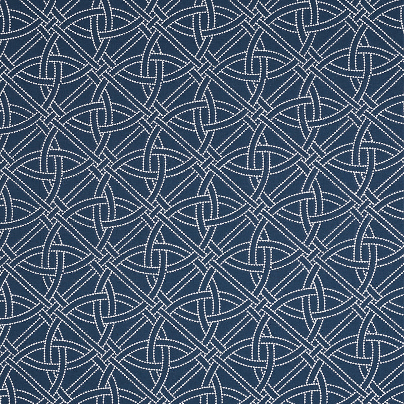 Schumacher Durance Embroidery Navy Fabric