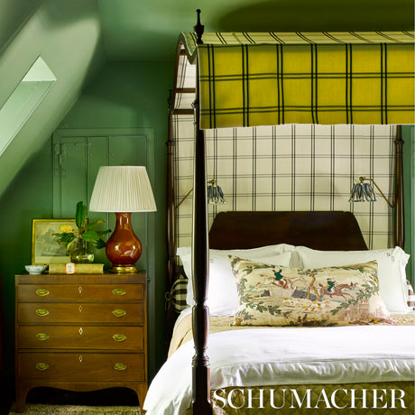 Schumacher Luberon Plaid Raven Fabric - Eade's Wallpaper