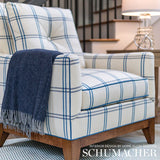 Schumacher Luberon Plaid Indigo Fabric - Eade's Wallpaper