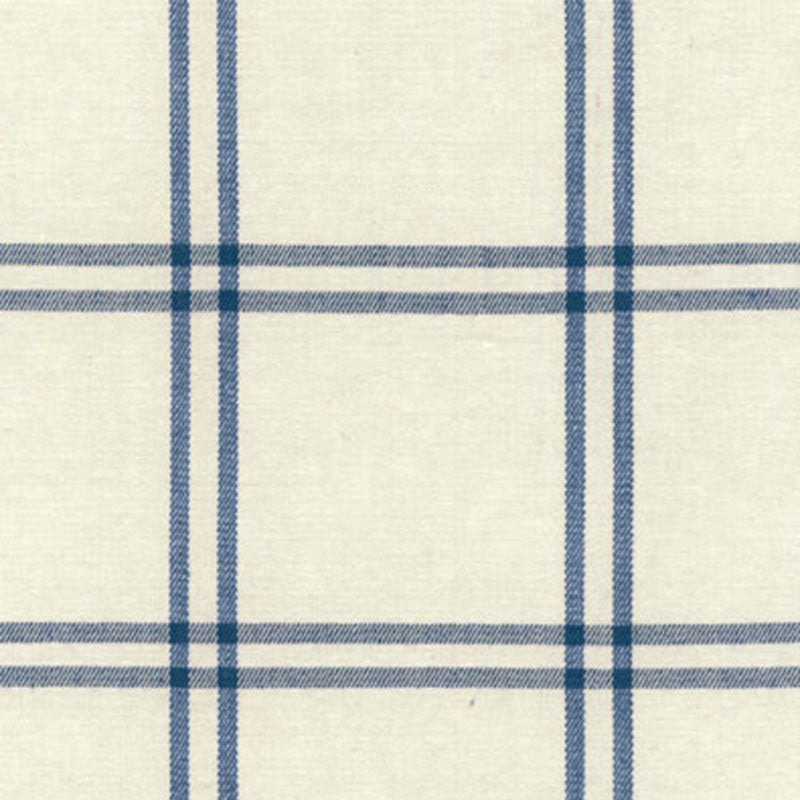 Schumacher Luberon Plaid Indigo Fabric - Eade's Wallpaper