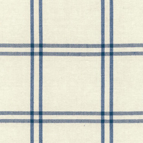 Schumacher Luberon Plaid Indigo Fabric - Eade's Wallpaper