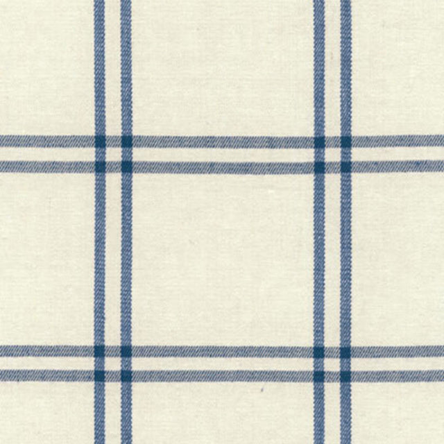 Schumacher Luberon Plaid Indigo Fabric - Eade's Wallpaper